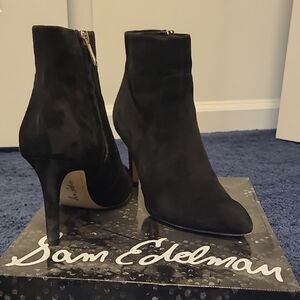 Sam Edelman Olette Black Suede Size 8 Booties